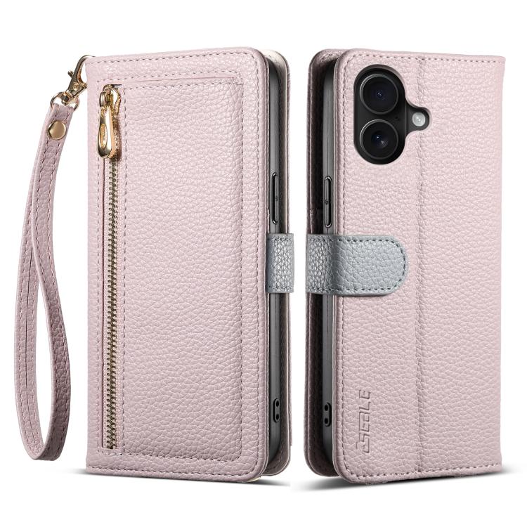 For iPhone 16 Plus ESEBLE E11 Colorful Litchi Pattern Zipper Wallet Leather Phone Case(Light Purple) - iPhone 16 Plus Cases by ESEBLE | Online Shopping UK | buy2fix