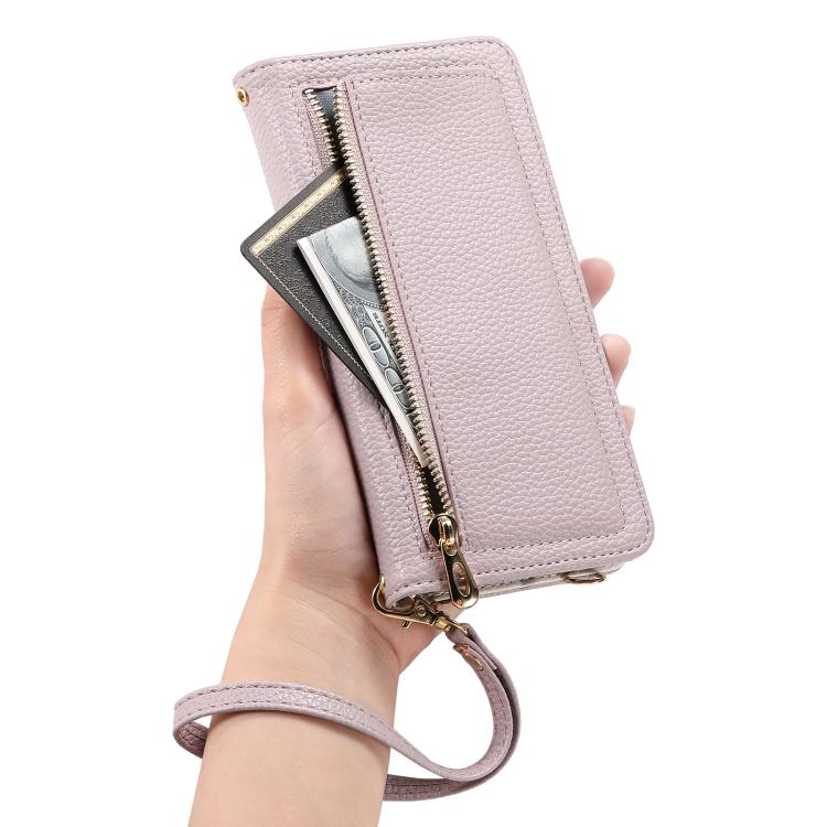 For iPhone 16 Plus ESEBLE E11 Colorful Litchi Pattern Zipper Wallet Leather Phone Case(Light Purple) - iPhone 16 Plus Cases by ESEBLE | Online Shopping UK | buy2fix