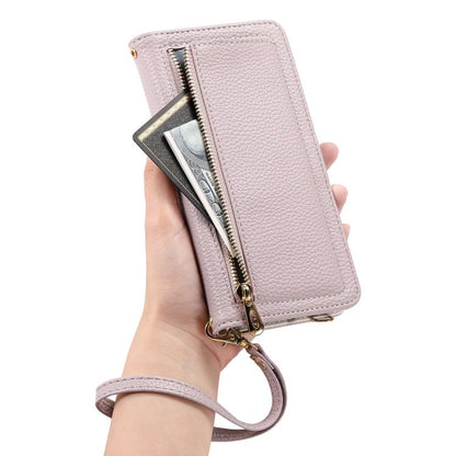 For iPhone 16 Plus ESEBLE E11 Colorful Litchi Pattern Zipper Wallet Leather Phone Case(Light Purple) - iPhone 16 Plus Cases by ESEBLE | Online Shopping UK | buy2fix