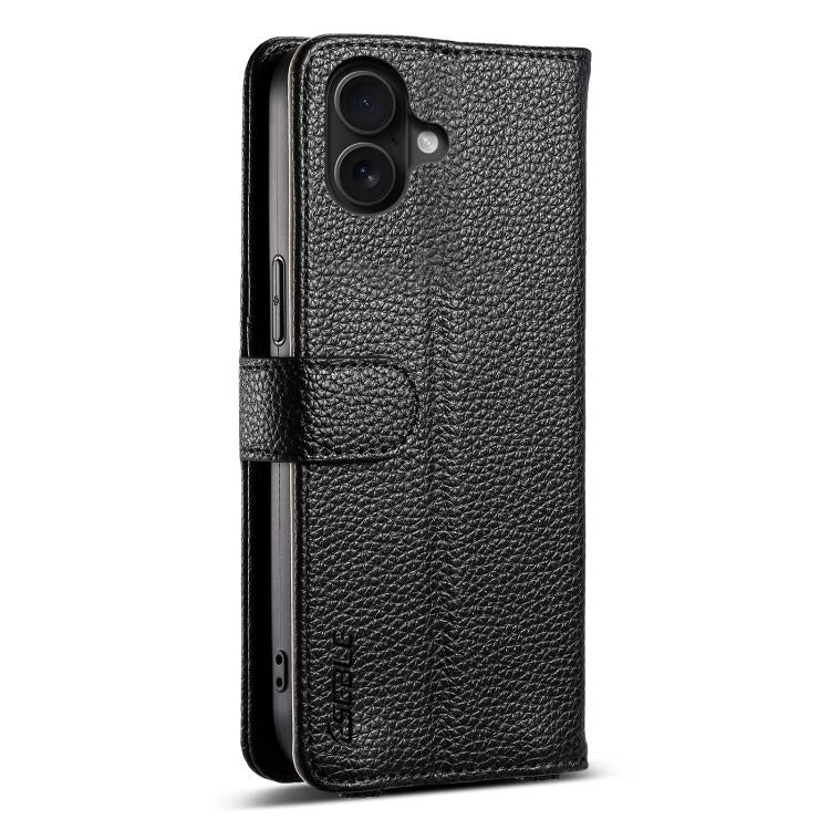 For iPhone 16 ESEBLE E11 Colorful Litchi Pattern Zipper Wallet Leather Phone Case(Black) - iPhone 16 Cases by ESEBLE | Online Shopping UK | buy2fix