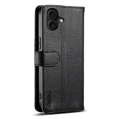 For iPhone 16 ESEBLE E11 Colorful Litchi Pattern Zipper Wallet Leather Phone Case(Black) - iPhone 16 Cases by ESEBLE | Online Shopping UK | buy2fix