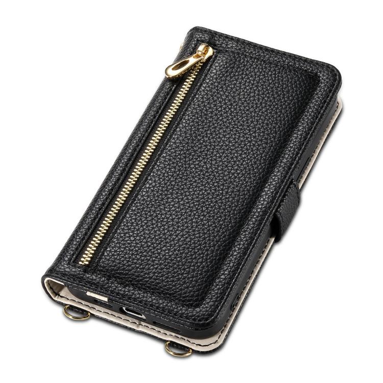 For iPhone 16 ESEBLE E11 Colorful Litchi Pattern Zipper Wallet Leather Phone Case(Black) - iPhone 16 Cases by ESEBLE | Online Shopping UK | buy2fix