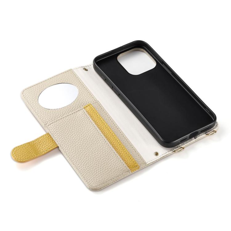 For iPhone 16 ESEBLE E11 Colorful Litchi Pattern Zipper Wallet Leather Phone Case(Khaki) - iPhone 16 Cases by ESEBLE | Online Shopping UK | buy2fix