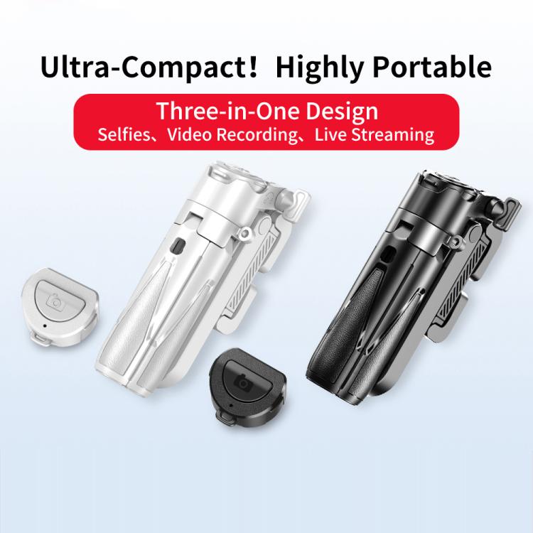 FUNSNAP P15 mini Portable Mini BT Handle Phone Selfie Stick Live Streaming Stand(White) - Selfie Sticks by FUNSNAP | Online Shopping UK | buy2fix