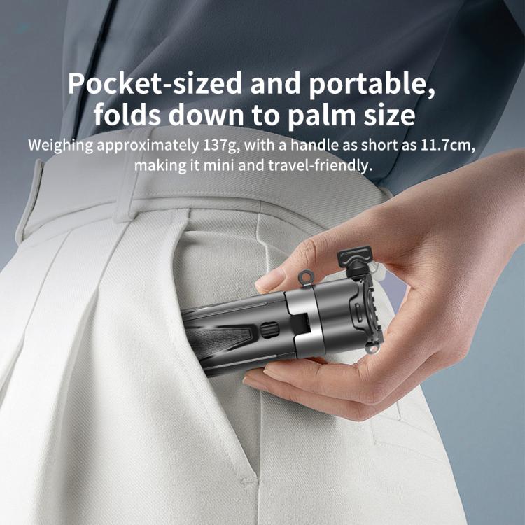 FUNSNAP P15 mini Portable Mini BT Handle Phone Selfie Stick Live Streaming Stand(Black) - Selfie Sticks by FUNSNAP | Online Shopping UK | buy2fix