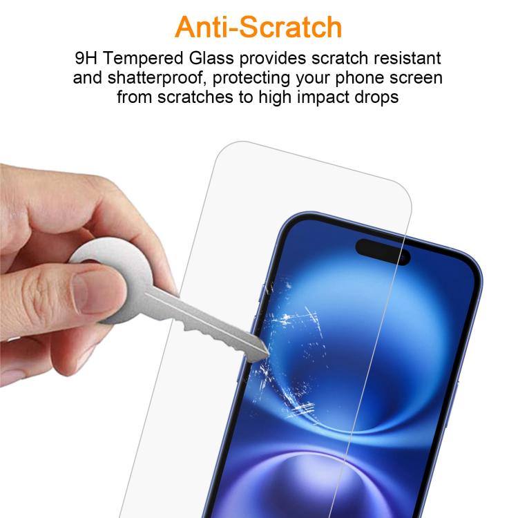 For iPhone 16 Plus 10pcs xDfind 0.26mm 9H 2.5D Middle Aluminum Tempered Glass Film - iPhone 16 Plus Tempered Glass by xDfind | Online Shopping UK | buy2fix
