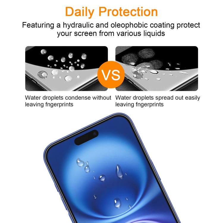 For iPhone 16 Plus 10pcs xDfind 0.26mm 9H 2.5D Middle Aluminum Tempered Glass Film - iPhone 16 Plus Tempered Glass by xDfind | Online Shopping UK | buy2fix