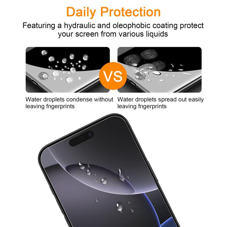 For iPhone 16 Pro 10pcs xDfind 0.26mm 9H 2.5D Middle Aluminum Tempered Glass Film - iPhone 16 Pro Tempered Glass by xDfind | Online Shopping UK | buy2fix