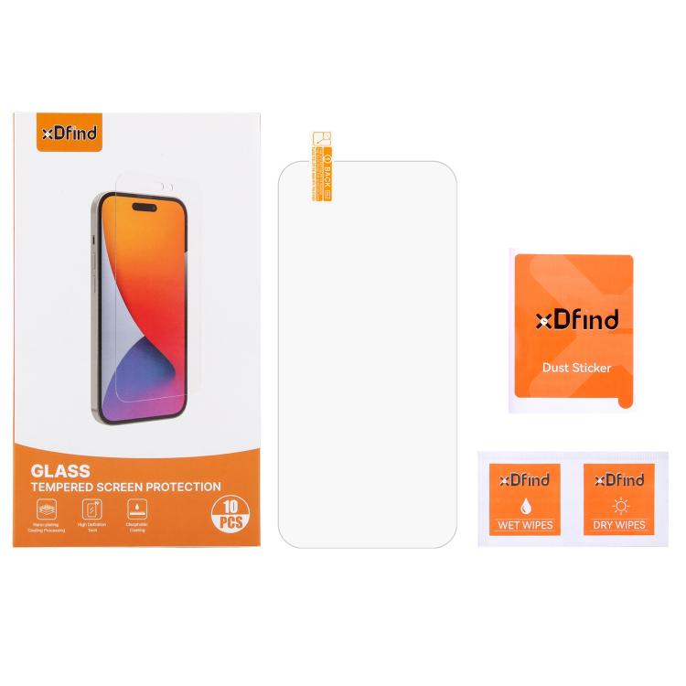 For iPhone 16 Pro Max 10pcs xDfind 0.26mm 9H 2.5D Middle Aluminum Tempered Glass Film - iPhone 16 Pro Max Tempered Glass by xDfind | Online Shopping UK | buy2fix