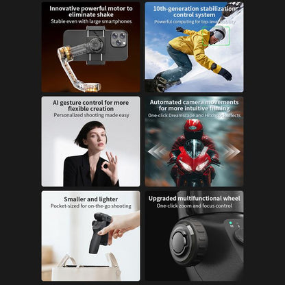 FUNSNAP CM8 Smartphone Stabilizer Foldable 3-axis Anti-shake Vlog Shooting Gimbal, Basic Version(Black) - Handheld Gimbals by FUNSNAP | Online Shopping UK | buy2fix