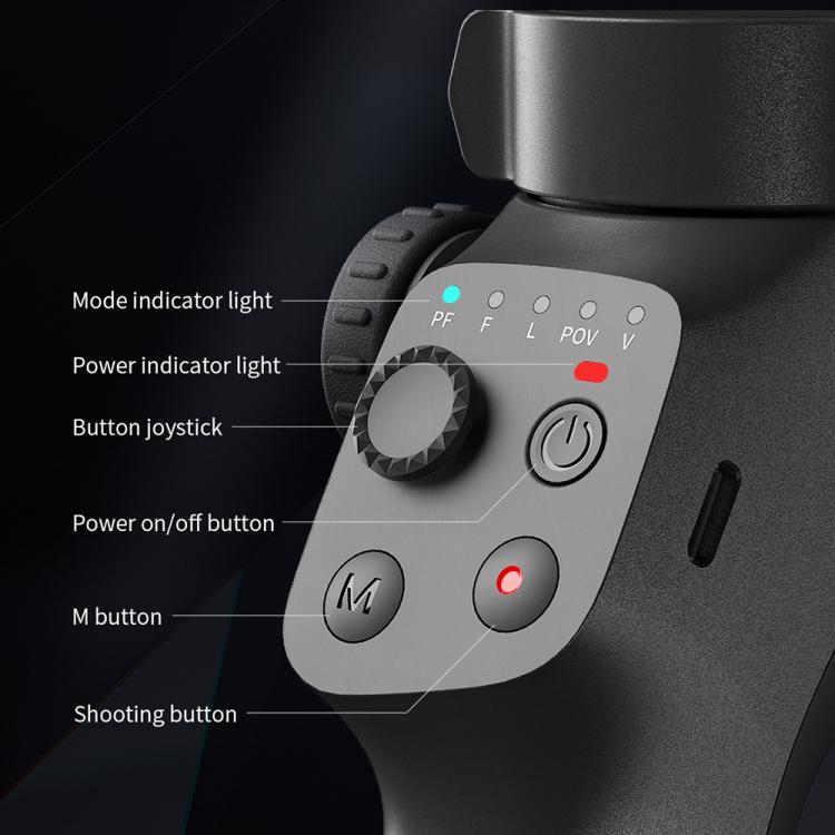 FUNSNAP CM8 Smartphone Stabilizer Foldable 3-axis Anti-shake Vlog Shooting Gimbal, Basic Version(Black) - Handheld Gimbals by FUNSNAP | Online Shopping UK | buy2fix