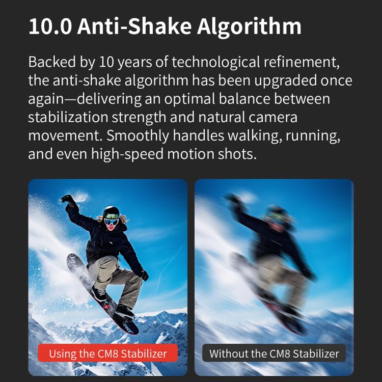 FUNSNAP CM8 Smartphone Stabilizer Foldable 3-axis Anti-shake Vlog Shooting Gimbal, Basic Version(Black) - Handheld Gimbals by FUNSNAP | Online Shopping UK | buy2fix