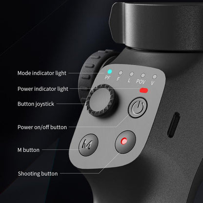 FUNSNAP CM8 Smartphone Stabilizer Foldable 3-axis Anti-shake Vlog Shooting Gimbal, AI Version(Black) - Handheld Gimbals by FUNSNAP | Online Shopping UK | buy2fix