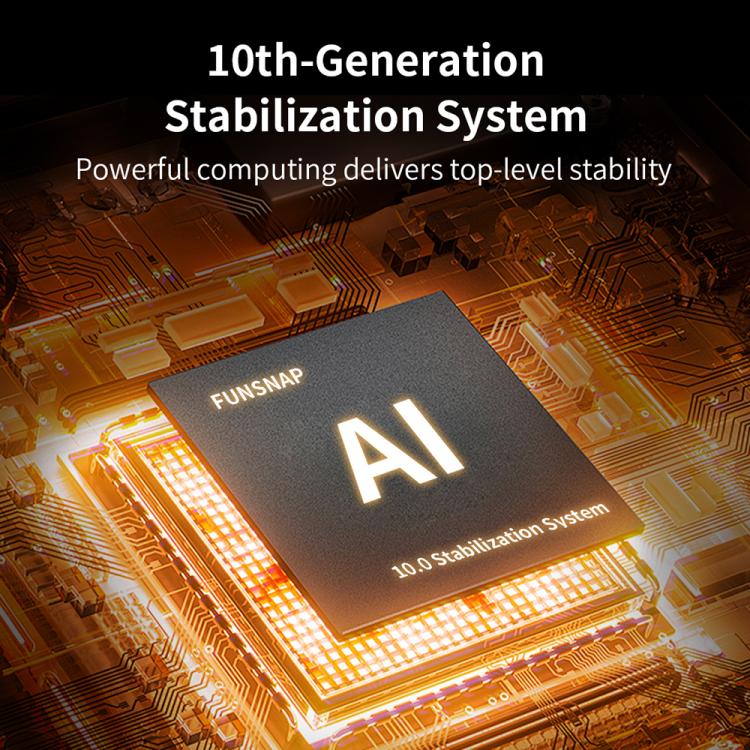 FUNSNAP CM8 Smartphone Stabilizer Foldable 3-axis Anti-shake Vlog Shooting Gimbal, AI Version(Black) - Handheld Gimbals by FUNSNAP | Online Shopping UK | buy2fix