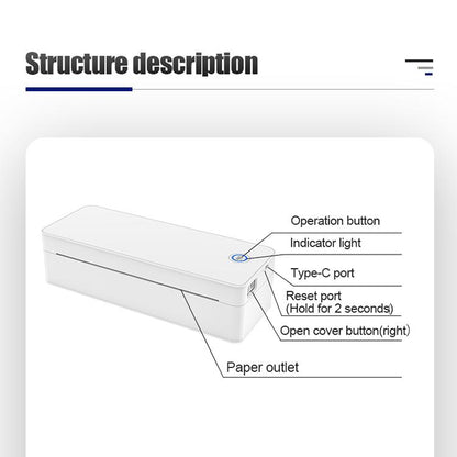 A401 Portable A4 Thermal Printer Educational Tattoo Printer(White) - Receipt Printers by buy2fix | Online Shopping UK | buy2fix