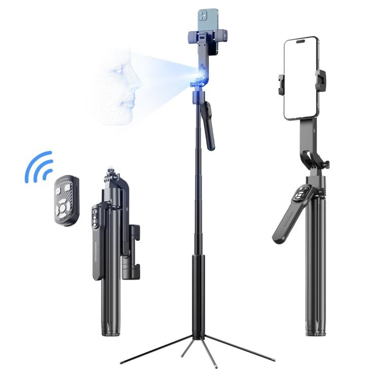 FUNSNAP A8 AI Smart Face Tracking Selfie Stick 5-axis Anti-shake Stand(Black) - Selfie Sticks by FUNSNAP | Online Shopping UK | buy2fix