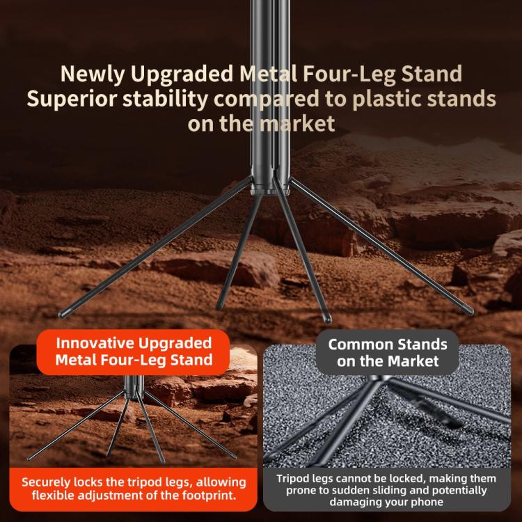 FUNSNAP A8 AI Smart Face Tracking Selfie Stick 5-axis Anti-shake Stand(Black) - Selfie Sticks by FUNSNAP | Online Shopping UK | buy2fix