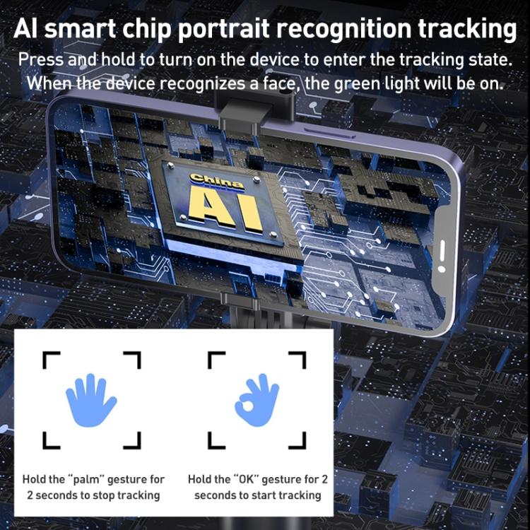 FUNSNAP Q1 Desktop 360 Degree Al Smart Face Tracking PTZ Bracket(Black) - Selfie Sticks by FUNSNAP | Online Shopping UK | buy2fix