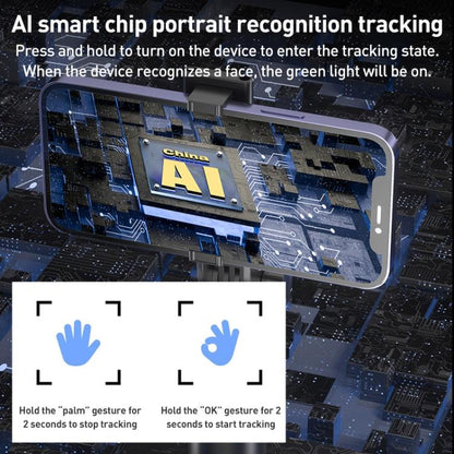 FUNSNAP Q1 Desktop 360 Degree Al Smart Face Tracking PTZ Bracket(Black) - Selfie Sticks by FUNSNAP | Online Shopping UK | buy2fix