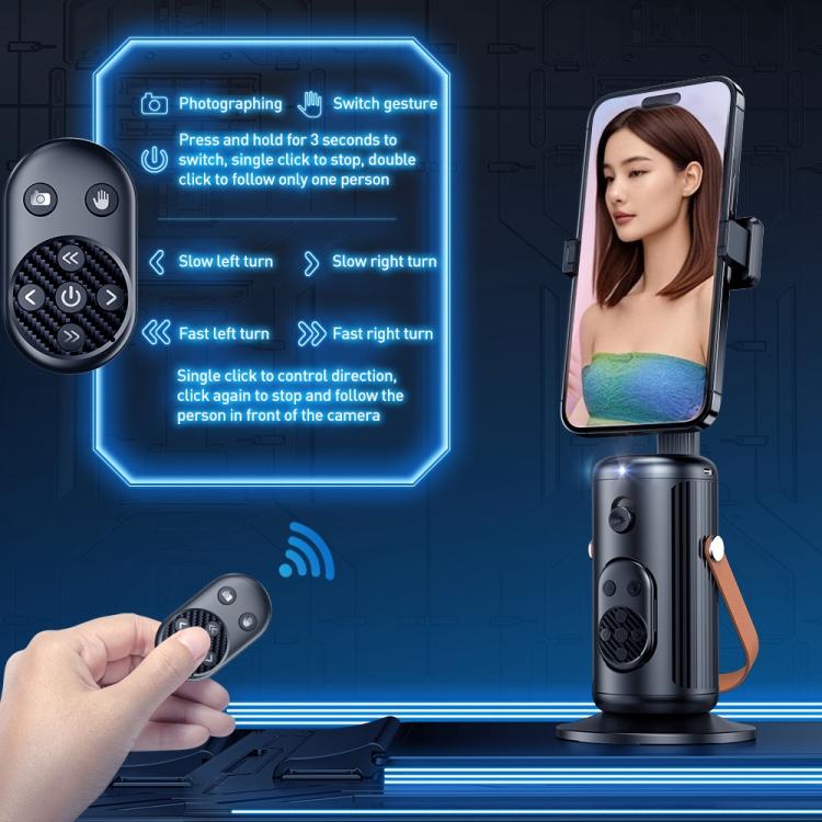 FUNSNAP Q04 Desktop Al Smart Instant Tracking PTZ Bracket(Black) - Selfie Sticks by FUNSNAP | Online Shopping UK | buy2fix