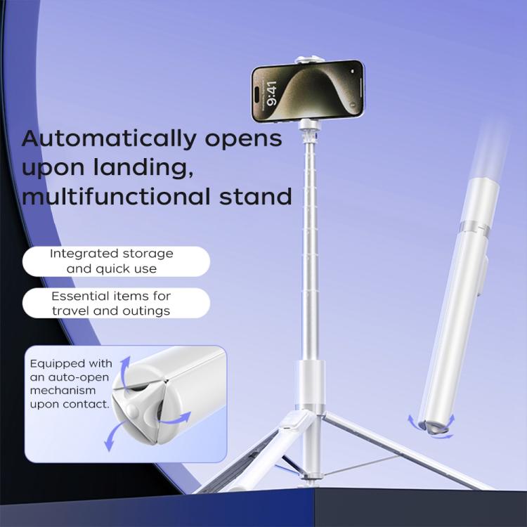 FUNSNAP X96 1.8m Auto Pop Open Tripod Remote Selfie Stick(White) - Selfie Sticks by FUNSNAP | Online Shopping UK | buy2fix