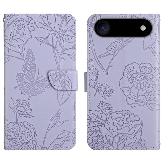 For iPhone Air Skin Feel Butterfly Embossed Flip Leather Phone Case(Purple) - iPhone Air Cases by buy2fix | Online Shopping UK | buy2fix