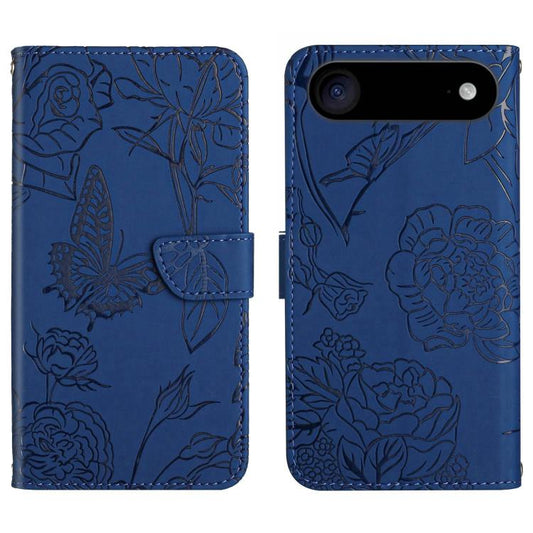 For iPhone Air Skin Feel Butterfly Embossed Flip Leather Phone Case(Blue) - iPhone Air Cases by buy2fix | Online Shopping UK | buy2fix