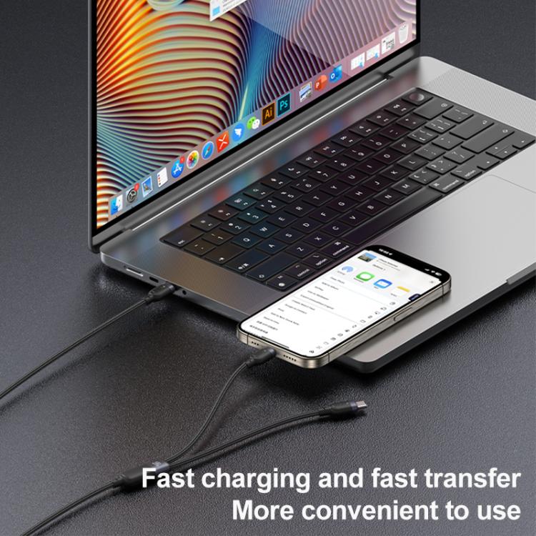 Yesido CA92 100W 5A USB-C / Type-C to Dual Type-C 2 in 1 Charging Cable, Length:1.2m(Black) - USB-C & Type-C Cable by Yesido | Online Shopping UK | buy2fix