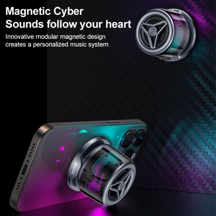 Yesido YSW32 3W RGB Magnetic Mini Wireless Speaker(Black) - Mini Speaker by Yesido | Online Shopping UK | buy2fix