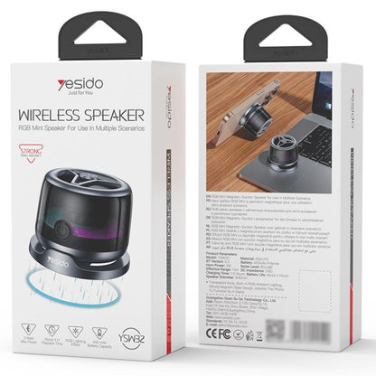 Yesido YSW32 3W RGB Magnetic Mini Wireless Speaker(Black) - Mini Speaker by Yesido | Online Shopping UK | buy2fix