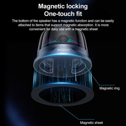 Yesido YSW32 3W RGB Magnetic Mini Wireless Speaker(Black) - Mini Speaker by Yesido | Online Shopping UK | buy2fix