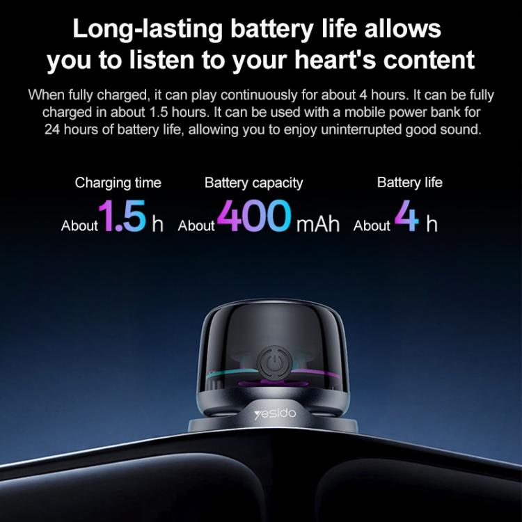 Yesido YSW32 3W RGB Magnetic Mini Wireless Speaker(Black) - Mini Speaker by Yesido | Online Shopping UK | buy2fix