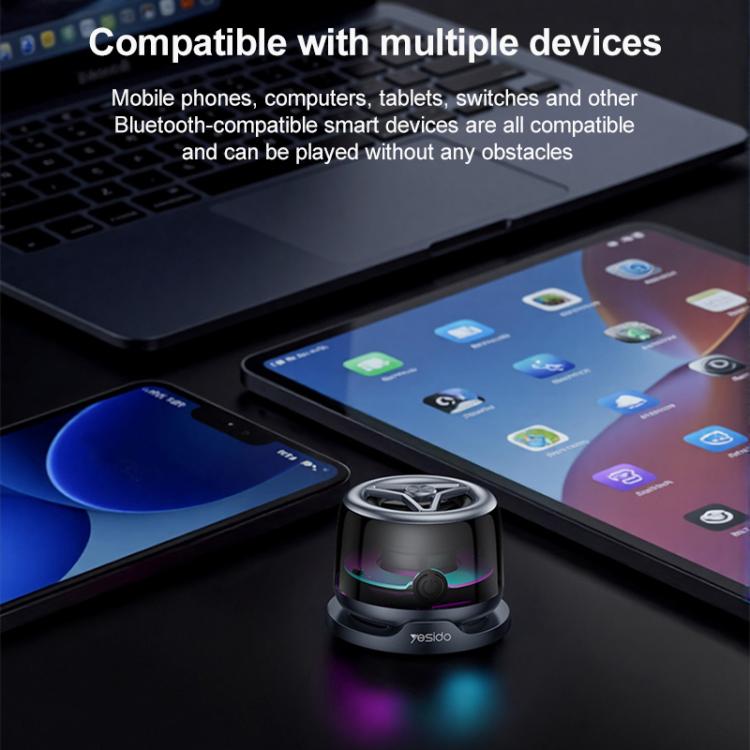 Yesido YSW32 3W RGB Magnetic Mini Wireless Speaker(Black) - Mini Speaker by Yesido | Online Shopping UK | buy2fix