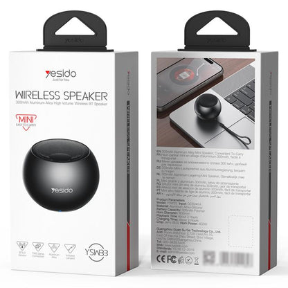 Yesido YSW33 3W Aluminum Alloy Mini Wireless Speaker(Black) - Mini Speaker by Yesido | Online Shopping UK | buy2fix