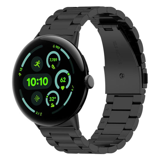 For Google Pixel Watch 5 / 4 / 3 45mm xDfind Three Beads Quick Release Metal Watch Band(Black)