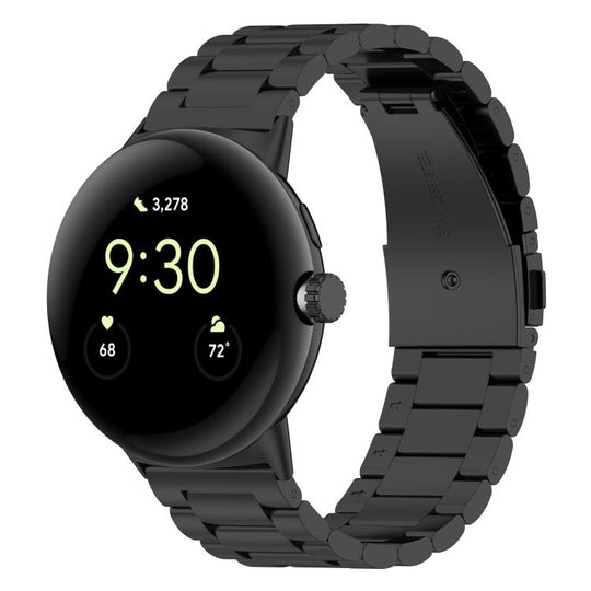 For Google Pixel Watch 5 / 4 / 3 / 2 / 1 41mm xDfind Three Beads Quick Release Metal Watch Band(Black)