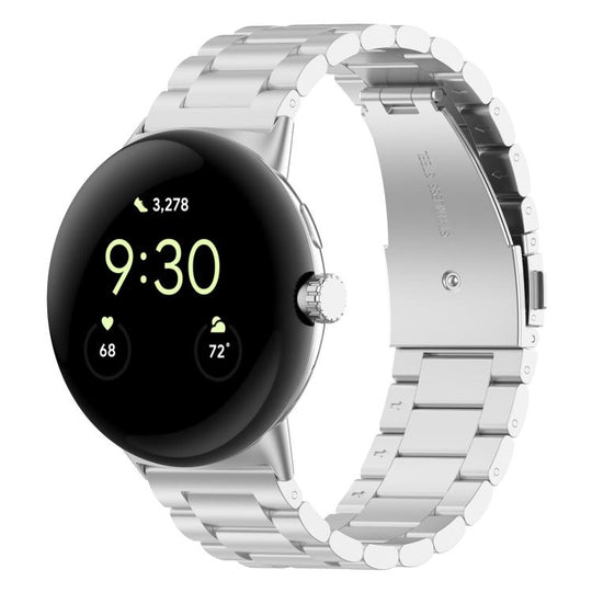 For Google Pixel Watch 5 / 4 / 3 / 2 / 1 41mm xDfind Three Beads Quick Release Metal Watch Band(Silver)