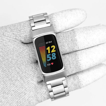 For Fitbit Charge 6 / 5 xDfind Three Beads Quick Release Metal Watch Band(Gold) - Watch Bands by xDfind | Online Shopping UK | buy2fix