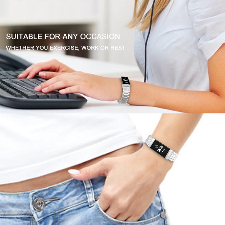 For Fitbit Charge 6 / 5 xDfind Three Beads Quick Release Metal Watch Band(Gold) - Watch Bands by xDfind | Online Shopping UK | buy2fix