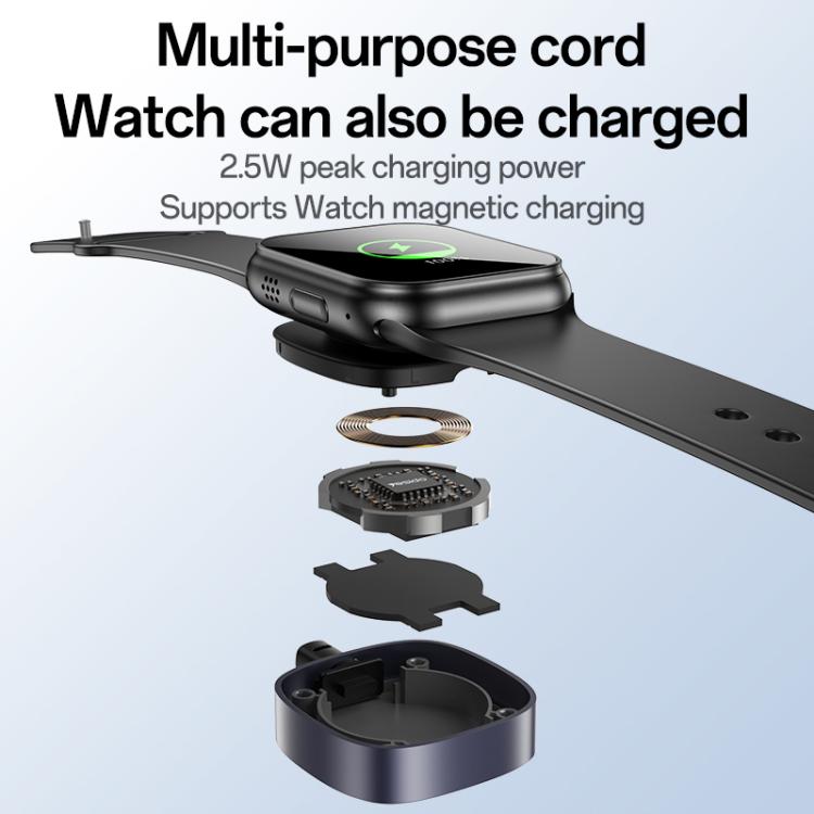 Yesido CA136C 60W USB-C / Type-C to Type-C & iWatch 2 in 1 Charging Cable, Length:1.2m(Black) - Charger / Holder by Yesido | Online Shopping UK | buy2fix