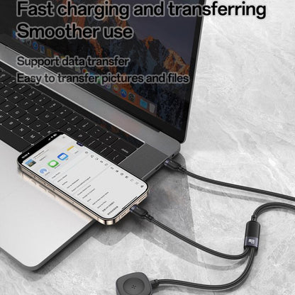 Yesido CA136C 60W USB-C / Type-C to Type-C & iWatch 2 in 1 Charging Cable, Length:1.2m(Black) - Charger / Holder by Yesido | Online Shopping UK | buy2fix