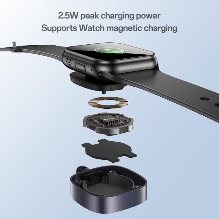 Yesido CA136L 27W USB-C / Type-C to 8 Pin & iWatch 2 in 1 Charging Cable, Length:1.2m(Black) - Charger / Holder by Yesido | Online Shopping UK | buy2fix