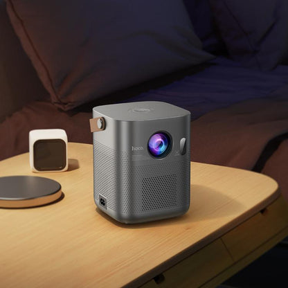 hoco DT4 1280x720P 190ANSI Smart Full Autofocus Projector Android Version, EU Plug(Metal Grey) - Mini Projector by hoco | Online Shopping UK | buy2fix