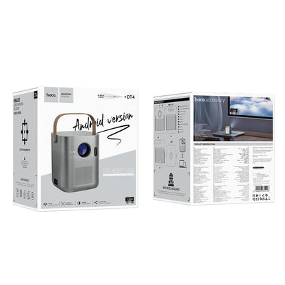 hoco DT4 1280x720P 190ANSI Smart Full Autofocus Projector Android Version, US Plug(Metal Grey) - Mini Projector by hoco | Online Shopping UK | buy2fix