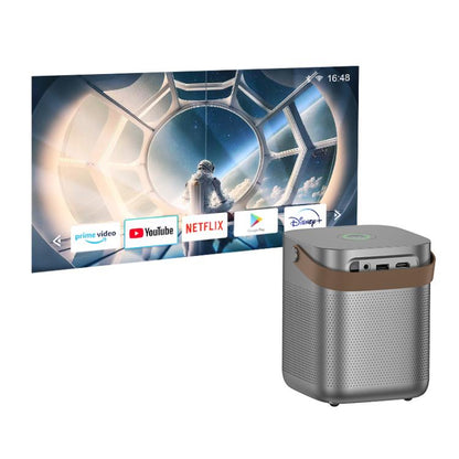 hoco DT4 1280x720P 190ANSI Smart Full Autofocus Projector Android Version, UK Plug(Metal Grey) - Mini Projector by hoco | Online Shopping UK | buy2fix