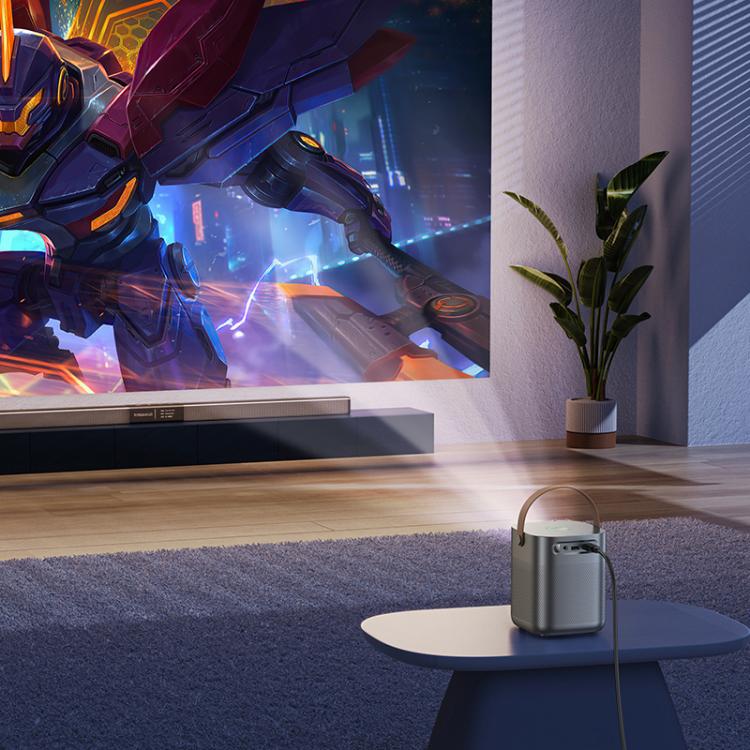 hoco DT4 1280x720P 190ANSI Smart Full Autofocus Projector Android Version, UK Plug(Metal Grey) - Mini Projector by hoco | Online Shopping UK | buy2fix