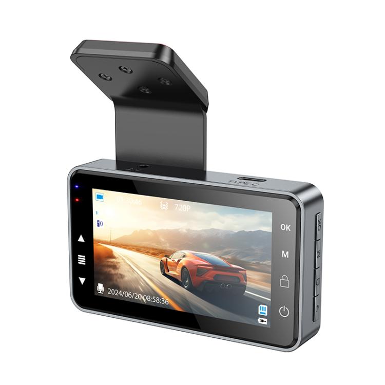 hoco DV9 720P 3 inch IPS HD Screen Display Driving Recorder(Metal Grey) - Car DVRs by hoco | Online Shopping UK | buy2fix