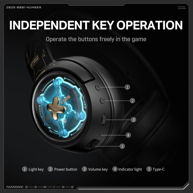 ONIKUMA GT802  Bluetooth 2.4G Wired E-sports Game Headset(Black) - Multimedia Headset by ONIKUMA | Online Shopping UK | buy2fix