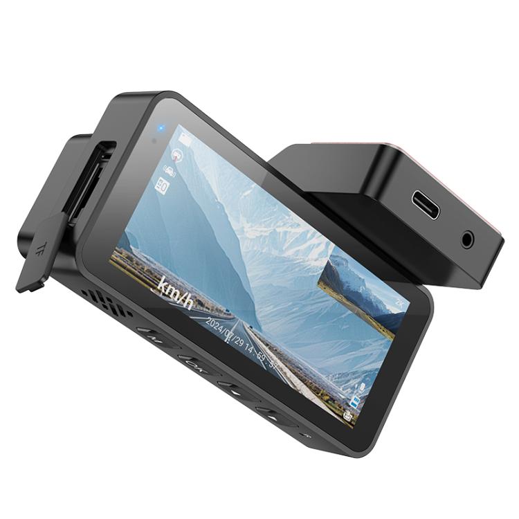 hoco DV12 2K 3.69 inch IPS Screen Display GPS Driving Recorder with Rear Camera(Silver Grey) - Car DVRs by hoco | Online Shopping UK | buy2fix