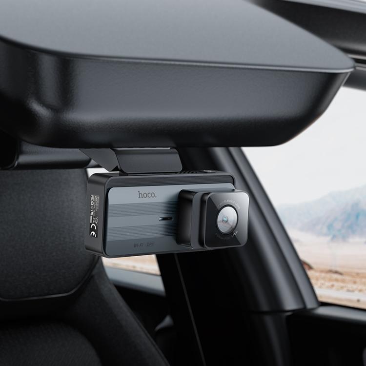 hoco DV12 2K 3.69 inch IPS Screen Display GPS Driving Recorder with Rear Camera(Silver Grey) - Car DVRs by hoco | Online Shopping UK | buy2fix